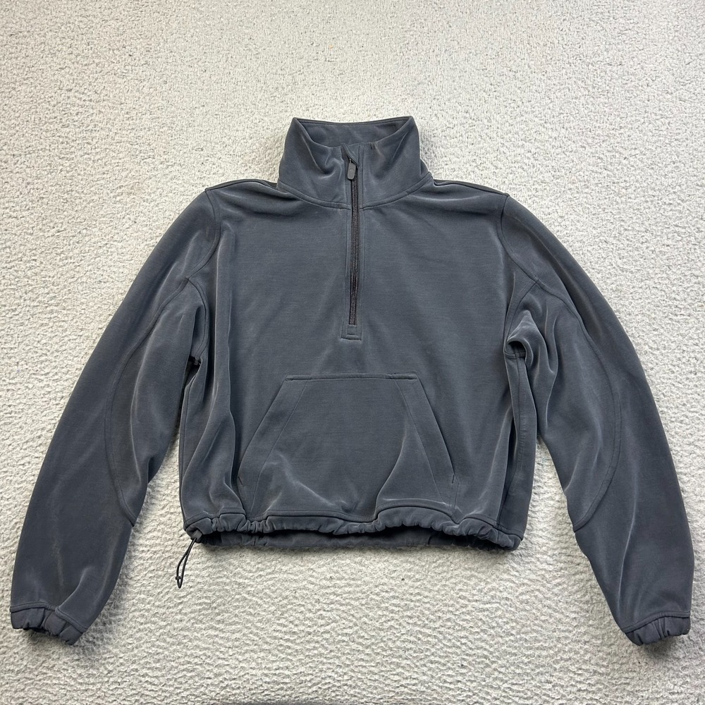 Lululemon Women's Brushed Softstreme Half Zip Pullover Sweater Black Size 4